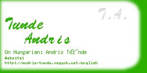tunde andris business card